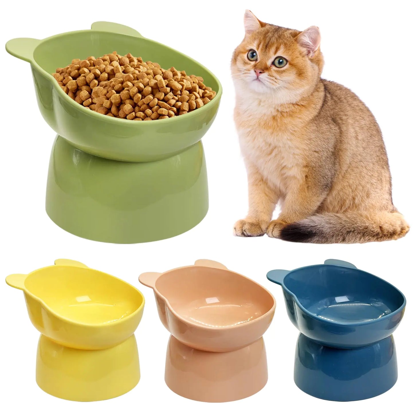 Shiny 4 Pcs Elevated Raised Pet Bowls