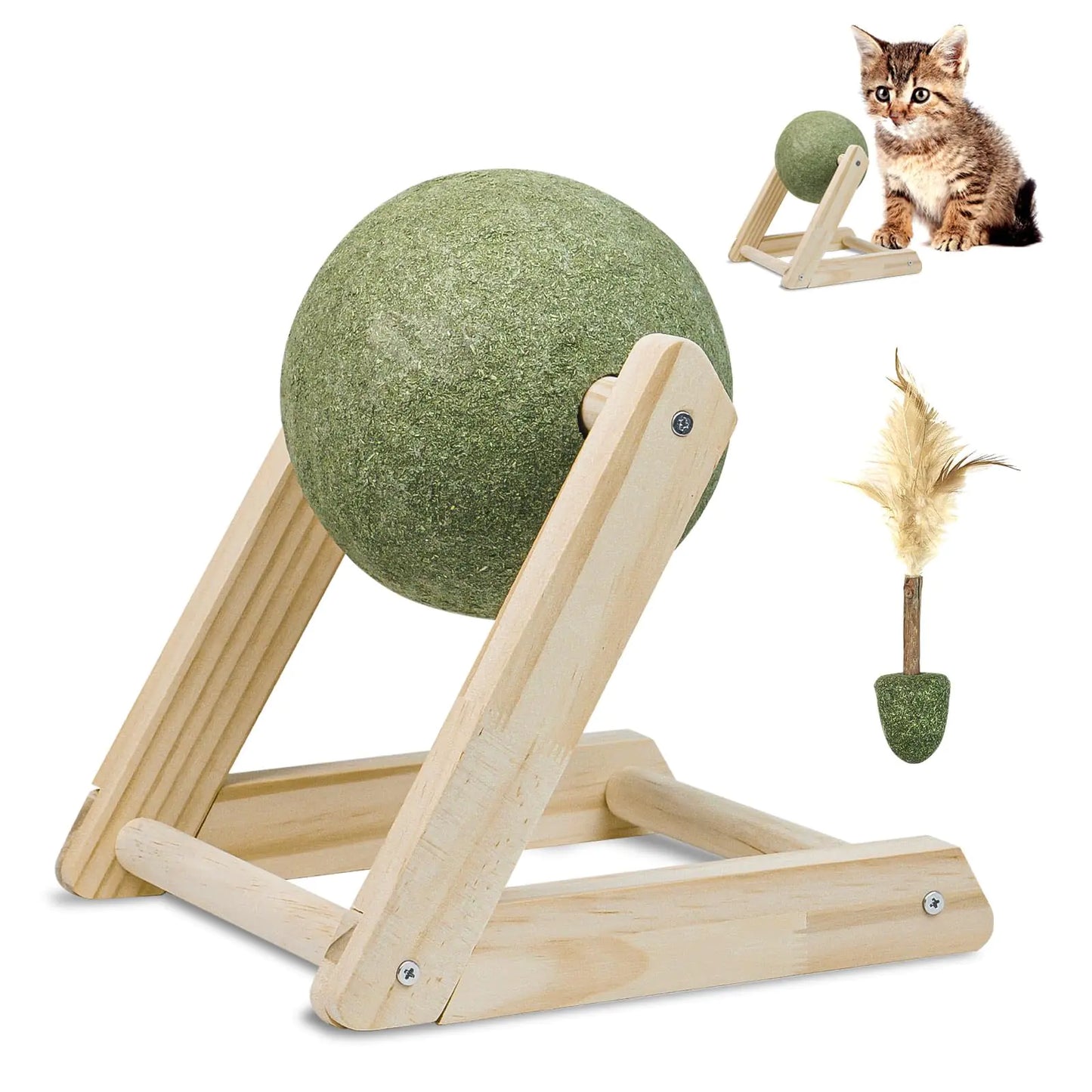 Catnip Balls Catnip Toys for Cats Cat Nip for Cats Safe Healthy Cat Nip ToysCatnip Toys for Indoor CatsGiant Catnip Ball with Holder