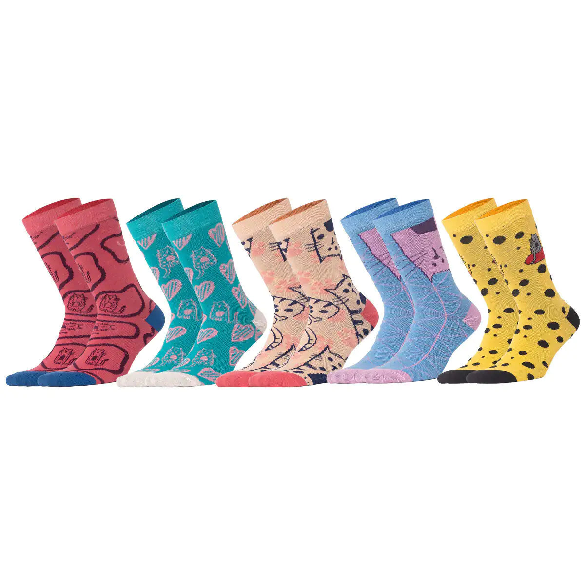 Biggdesign Cats 5 Pcs Women Soxy Socket Socks