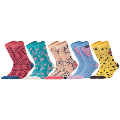Biggdesign Cats 5 Pcs Women Soxy Socket Socks