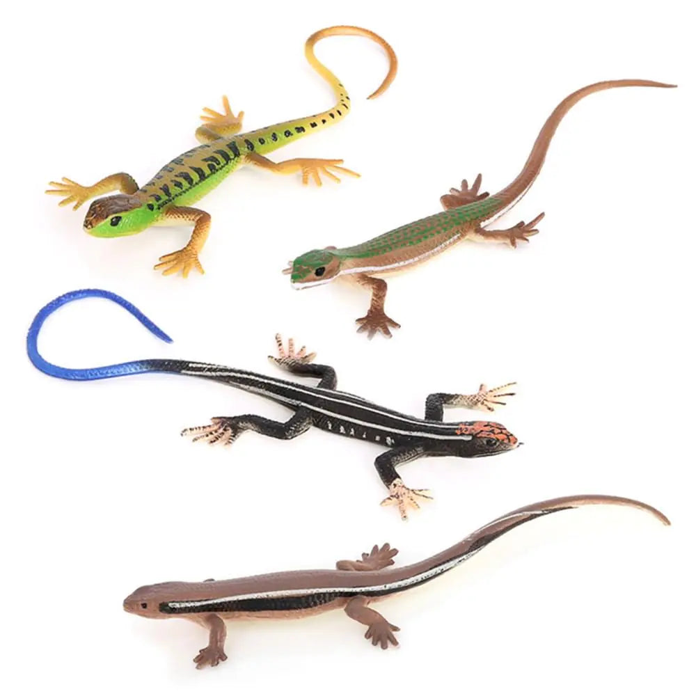 DONGKER 4 PCS Cat ToysPVC Simulated Lizards Toys for Kittens Adult Cats Over 6 Months Old Halloween Christmas