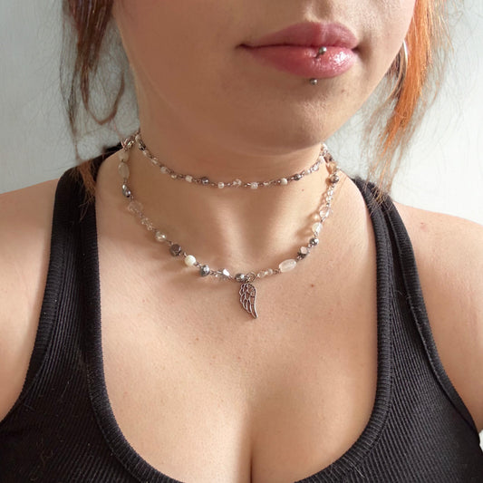 Double Layer Baby Angel Necklace