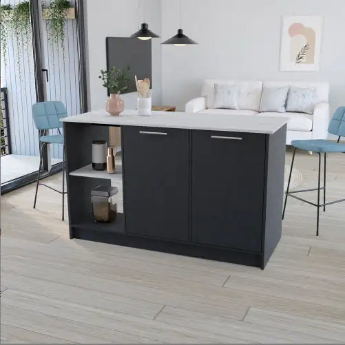 Kitchen Island Padua, Kitchen, Black Onyx